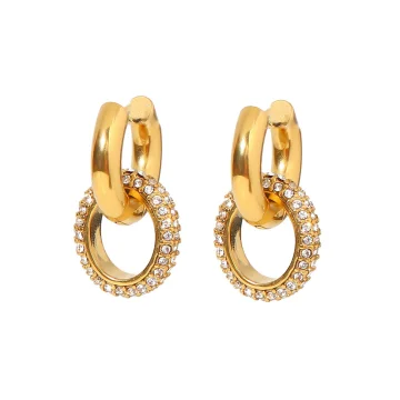 Gold Plated Huggies with Detachable Hoop Earrings