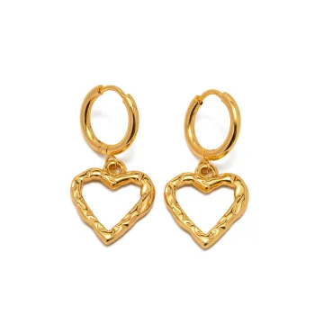 Minimalist Hollow Heart Huggie Earrings