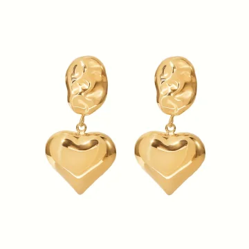 Heart Earrings 14K Gold Plated Stainless Steel