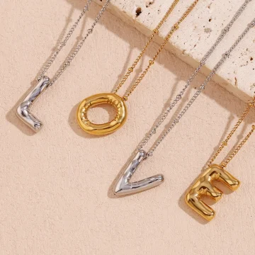 Adriana - Minimalist Bubble Pendant Initial Necklace