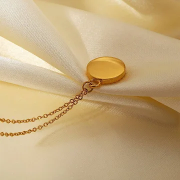 Ivory Shell Crescent Gold Pendant Necklace