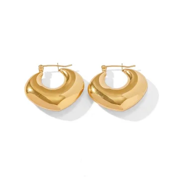 Lovely Bubble Gold Hoop Earrings