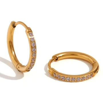 Cubic Zirconia Minimalist Huggies 10mm 12mm 14mm 16mm