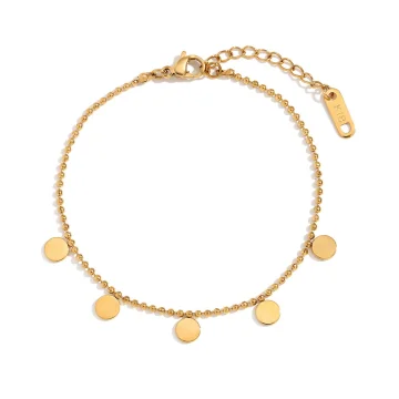 Bella - Gold Charm Disc Bracelet