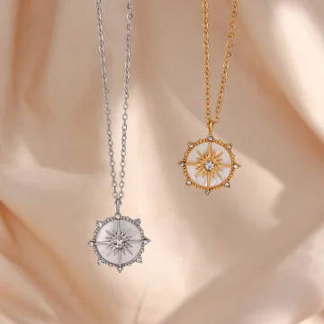Celeste - Round Tarot Sun Pendant Necklace