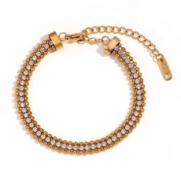 Celia - Paved Cubic Zirconia Chain Bracelet