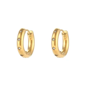 Luna - Zirconia Star Hoop Earrings