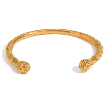 Zoe - Engraved Open Cuff Bracelet