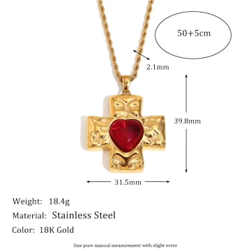 Michelle - Vintage Cross Pendant Necklace