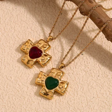 Michelle - Vintage Cross Pendant Necklace