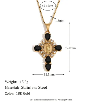 Eliana - Mary Cross Zircon Inlaid Necklace