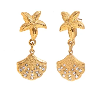 Brittany - Starfish and Shell Earrings