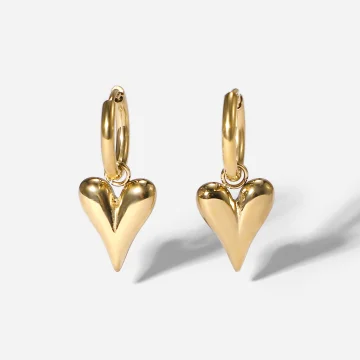 Heart Pendant Hoop Earrings for Women